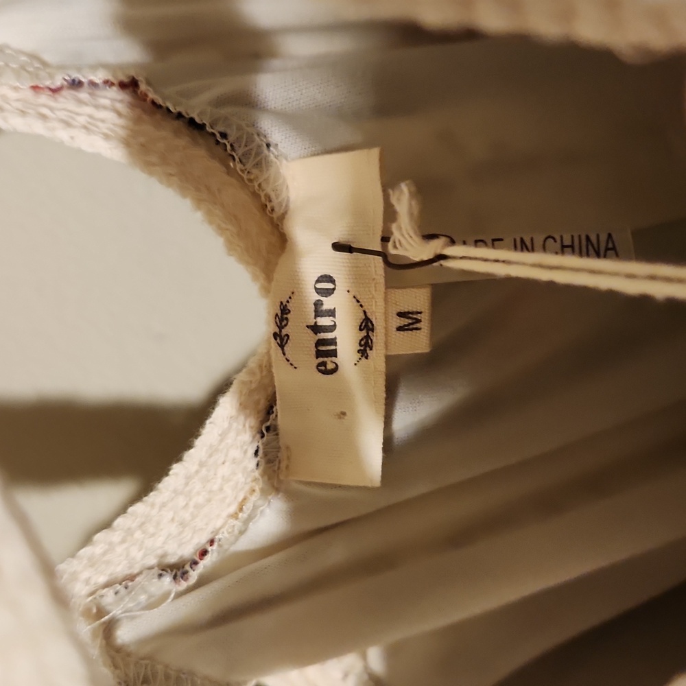 ❤️ NWT! ENTRO CROCHET STRAP BOHO MINI DRESS, MEDIUM - Picture 4 of 7